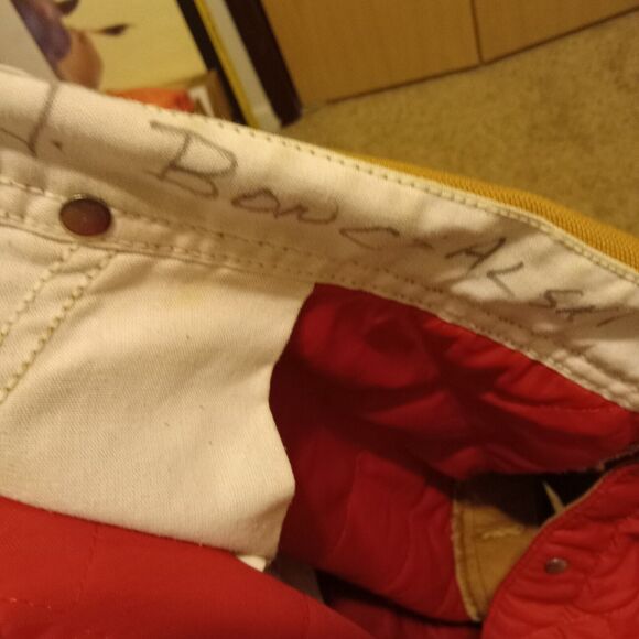 Vintage Carhartt Duck Bib Overalls 48x30 Red Quilted Insulated Double Knee "JOE" - Picture 10 of 16